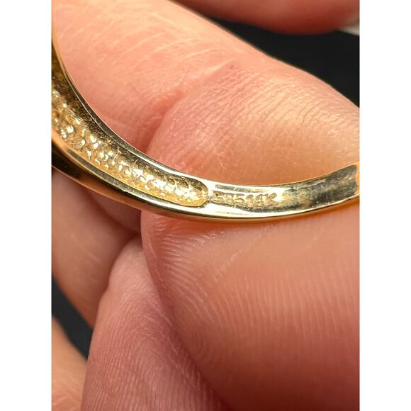 Vintage Ross-Simons 14K Yellow Gold Trillion Cut Amethyst 3 Stone Ring Size 7 - Picture 2 of 16